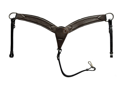 western breast collar spikes tooled back view