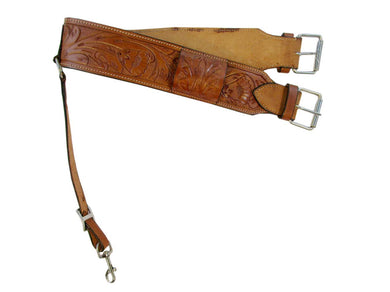 Leather Back Cinch Floral Tooled Rear Cinches Western Horse Girth