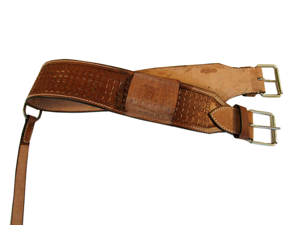 Western Saddle Back Cinch Rear Girth Hand Tooled Barrel Roping Ranch ...