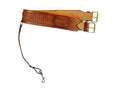 Tooled Leather Girth Trail Barrel Roping Western Saddle Back Cinch