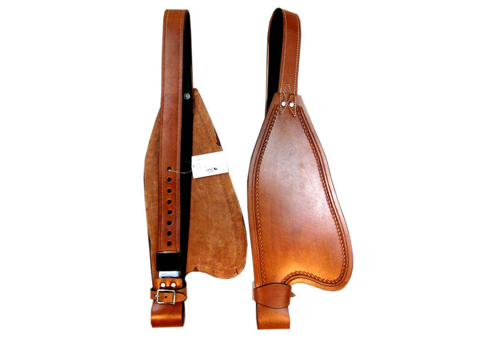 Brown Leather Saddle Fender Set Replacement Horse Western Hobble Strap