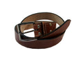 Brown Leather Belt Casual School Office Wear Smooth Belts with Buckle