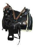 Kids Western Saddle Youth Barrel Pleasure Trail Synthetic Tack 12 13 14