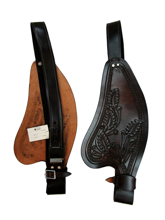 Western Saddle Fender Brown Used Leather Barrel Roping Trail Horse Repair Tack