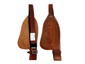 Rodeo Western Saddle Fender Ranch Tooled Leather Horse Pleasure Replacement Pair