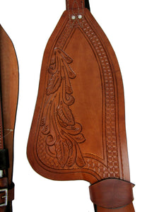 Rodeo Western Saddle Fender Ranch - Par de repuesto para placer de caballo de cuero labrado