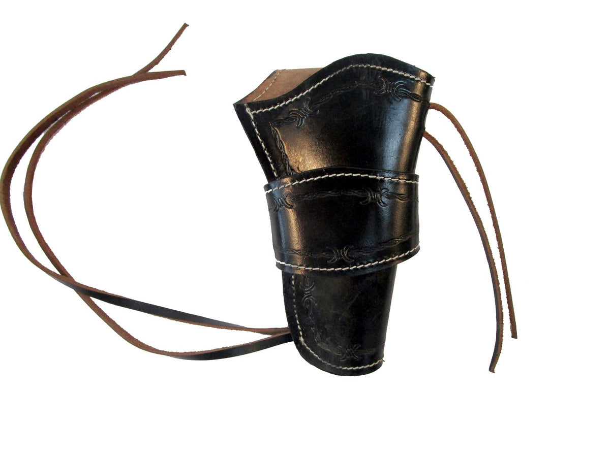 Gun Holster Tooled Black Leather Single Action Western Cowboy Revolver