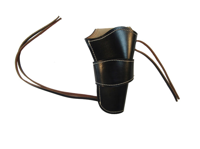 Gun Holster Black Leather Single Action Western Cowboy Bike Rider Case