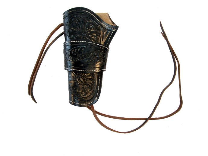 Western Floral Tooled Leather Gun Holster Single Action Revolver Case