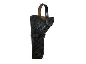 Funda de cuero Western Cowboy Basket Weave Tooled Revolver Pistol Gun Holder