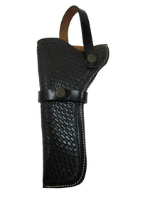 Leather Holster Western Cowboy Basket Weave Tooled Revolver Pistol Gun Holder