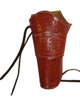 Western Holster Waffle Tooled Leather Red Revolver Case Single Action Gun Holder