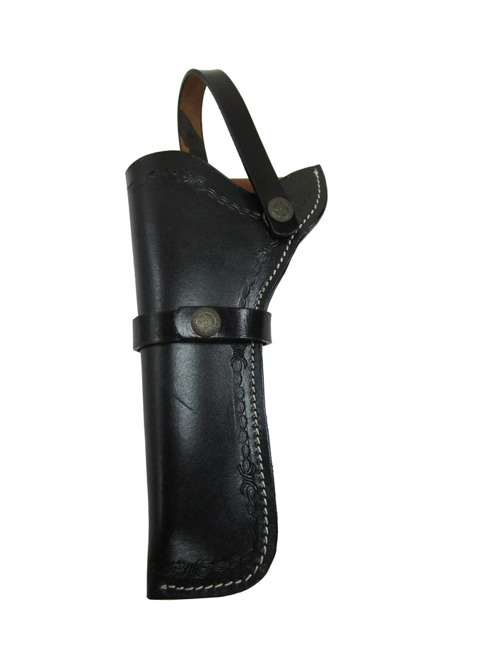 Leather Holster Western Cowboy Barbed Tooled Biker Revolver Pistol Gun Holder