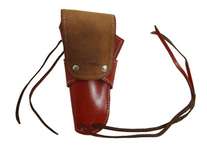 Western Cowboy Holster Barbed Tooled Leather Single Action Revolver Gun Case