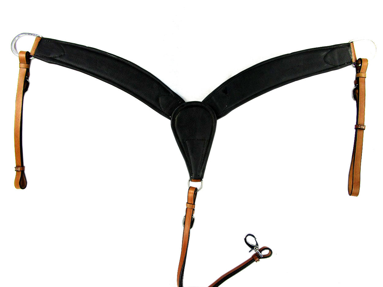 Schweres Westernpferde-Brusthalsband, weich gepolstert, mit Korbgeflecht versehen