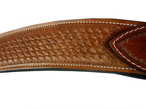 Heavy Western Horse Breast Collar Softy Padded Basket Weave Tooled