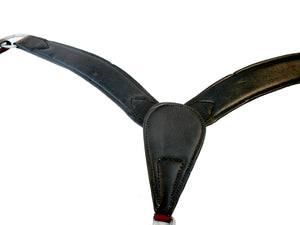 Heavy Western Horse Breast Collar Padded Black Leather Basket Weave