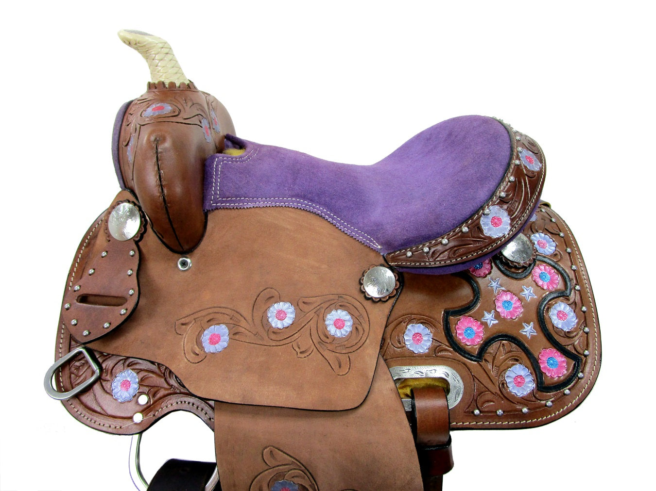 6 Western Horse Saddle for Display or Dog Costume - 3 Colors: Purple Blue  Pink