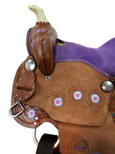 Purple Show Youth Kids Western Saddle Barrel Racing pony Tack 10 12 13