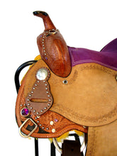 Kids Purple Western Saddle Youth Pony Child Barre Racing 12 13 Tack