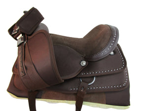 Extra Comfy Western Trail Riding Synthetic Horse Saddle Set 15 16 17