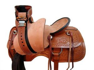 Ranch Sattel Western Horse Roping Trail Tooled Leather 15 16 17 Tack