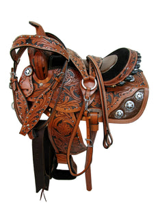 Western Trail Saddle Youth Kids Child Horse Pleasure Brown Leather 14 13 12 10