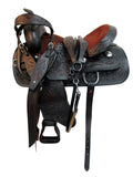 Western Barrel Saddle Barrel Racing Trail Juego de tachuelas de cuero 15 16 17 18