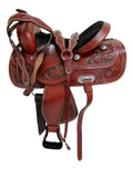 Western Saddle Trail Horse Barrel Racing 15 16 17 Tooled Leather Tack