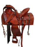 Western Saddle Roping Wade Basket Weave Tooled Ranch Horse 15 16 17