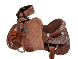 15 16 Western Barrel Saddle Trail Racing Pleasure Leather Tack Set