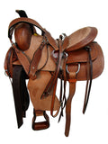 Western Trail Saddle Rough Out Hard Seat Horse Pleasure 15 16 17 18