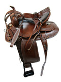 Western Saddle Barrel Trail Marrón Oscuro Roping Horse Tack 15 16 17 18