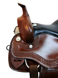 Western Saddle Barrel Trail Dark Brown Roping Horse Tack 15 16 17 18