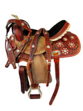 15 16 Silver Show Western Saddle Horse Barrel Racing Trail Tooled Tack