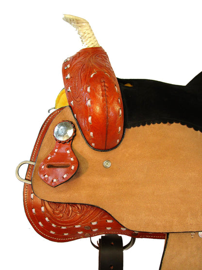 Barrel Racing Western Saddle Trail Pleasure Tooled Leather Tack 15 16