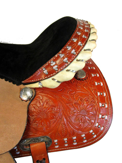 Barrel Racing Western Saddle Trail Pleasure Tooled Leather Tack 15 16