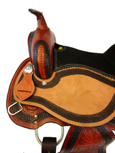 Trail Saddle Western Barrel Racing Horse Tooled Leather 15 16 17 18 set