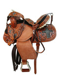 Barrel Racing Show Western Saddle 15 16 Tooled Cowboy Trail Cross Tack