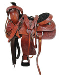 Roping Saddle Western Horse Pleasure Trail Leather Tack 15 16 17 18