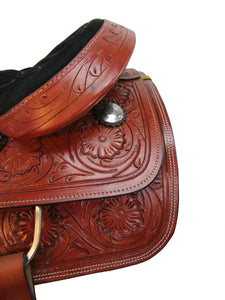 Roping Saddle Western Horse Pleasure Trail Leather Tack 15 16 17 18
