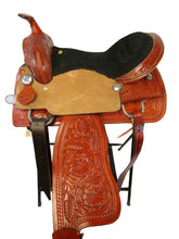 Trail Western Saddle Tooled Leather Barrel Racing Horse Tack 15 16